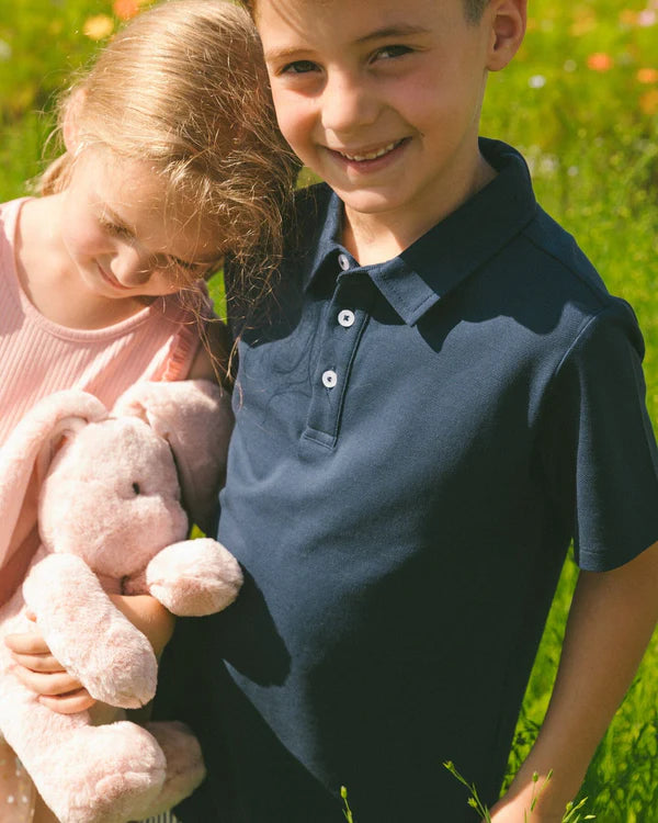 DEUX PAR DEUX- BIG KIDS G30R65 POLO SHORT SLEEVE TOP